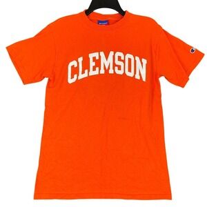 Clemson University Shirt Mens Medium Orange Short Sleeve College Tee Champion